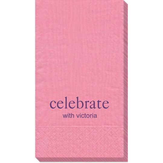 Big Word Celebrate Moire Guest Towels